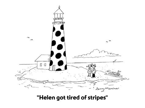 Premium Giclee Print: Helen got tired of stripes - Cartoon by Jerry Marcus: 12x9in