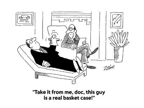 Premium Giclee Print: Take it from me, doc, this guy is a real basket case! - Cartoon by Bob Zahn: 12x9in