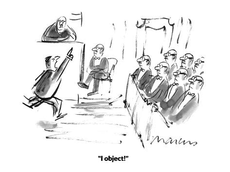 Premium Giclee Print: I object! - Cartoon by Jerry Marcus: 12x9in