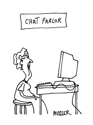 Premium Giclee Print: Chat Parlor - Cartoon by Peter Mueller: 12x9in