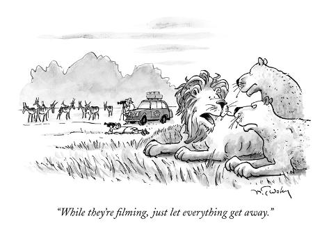 Premium Giclee Print: While they're filming, just let everything get away. - New Yorker Cartoon by Mike Twohy: 12x9in