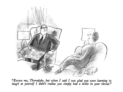 Premium Giclee Print: Excuse me, Thorndyke, but when I said I was glad you were learning to lau… - New Yorker Cartoon by Stan Hunt: 12x9in