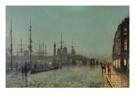 Giclee Print: The Hull-Docks by Night Art Print by John Atkinson Grimshaw by John Atkinson Grimshaw: 24x18in