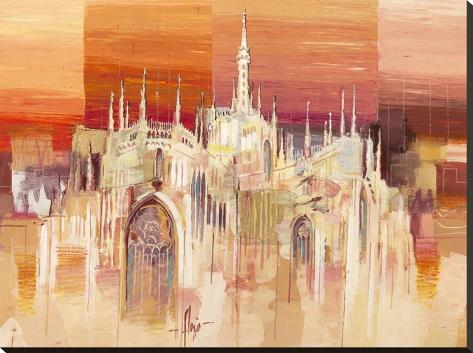 Stretched Canvas Print: Milano al tramonto by Luigi Florio: 30x40in