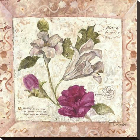 Stretched Canvas Print: A Lily And Rose Page Canvas Art by Martin: 24x24in