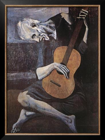 Framed Art Print: Guitarists Framed Art by Pablo Picasso: 28x21in