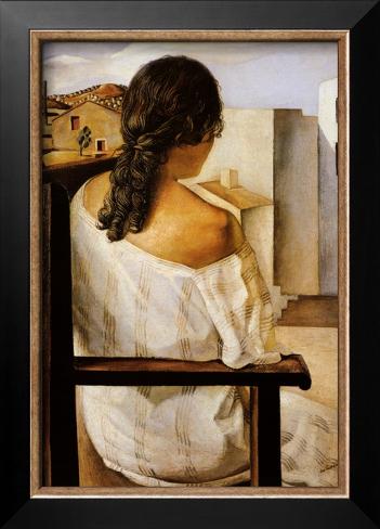 Framed Art Print: Muchacha de Espalda Framed Art by Salvador Dalí : 19x14in
