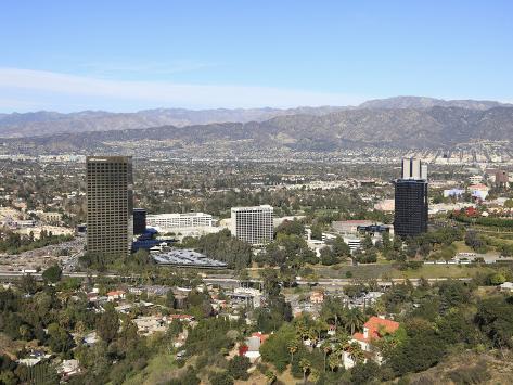 Photographic Print: San Fernando Valley, San Gabriel Mountains, Burbank, Los Angeles, California, USA, North America by Wendy Connett: 24x18in