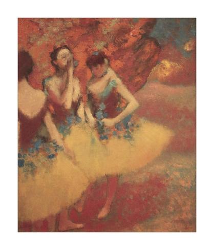 Giclee Print: Three Dancers in Yellow Skirts, 1891 by Edgar Degas: 28x24in