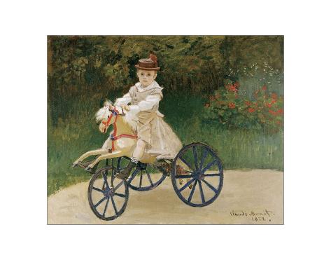 Giclee Print: Jean Monet on his Hobby Horse Wall Art by Claude Monet by Claude Monet: 12x14in