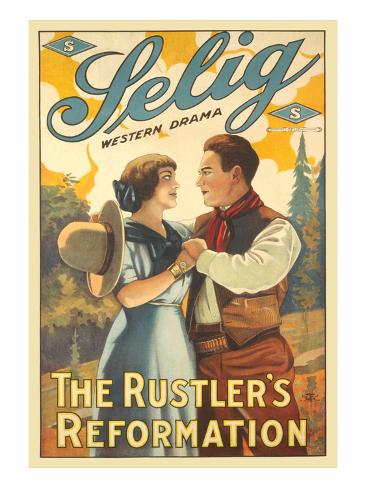 Art Print: Playbill for the Rustler's Reformation Poster: 24x18in