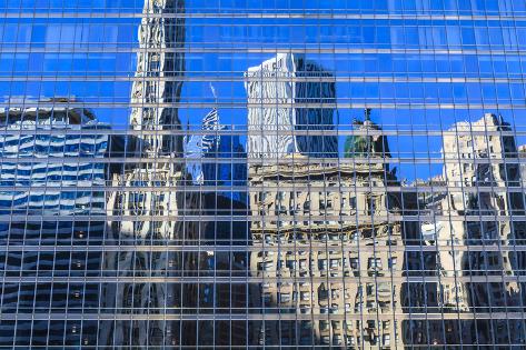 Photographic Print: Buildings on West Wacker Drive Reflected in the Trump Tower, Chicago, Illinois, USA by Amanda Hall: 24x16in