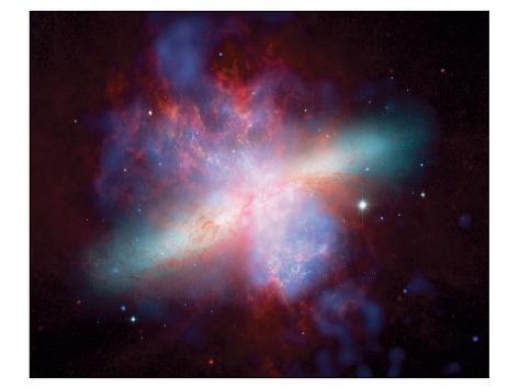 Premium Giclee Print: NASA - M82 Rainbow Galaxy Art Print: 9x12in