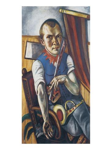 Premium Giclee Print: Self-Portrait Dressed as a Clown Wall Art by Max Beckmann by Max Beckmann : 16x12in