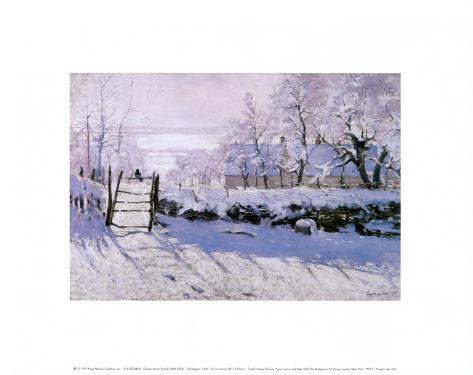 Art Print: Magpie by Claude Monet: 11x14in