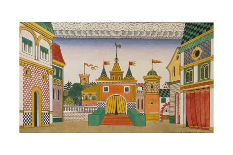 Giclee Print: Sketch for the Opera, the Golden Cockerel, by Nikolai Rimsky-Korsakov (1844-1908), 1909 by Ivan Bilibin: 24x16in