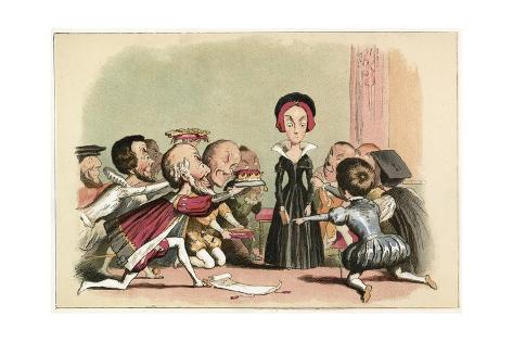 Giclee Print: Lady Jane Dudley Pressed to Accept the Crown by Richard Doyle: 24x16in