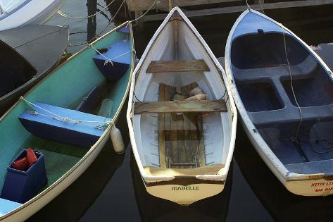 Photographic Print: Small Boats Along Bar Harbor Pier, Mount Desert Island on the Atlantic Coast of Maine: 18x12in