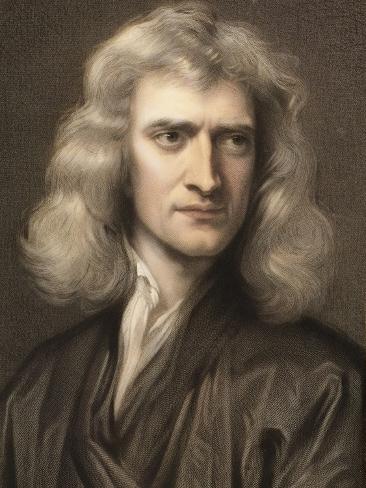 Photographic Print: 1689 Sir Isaac Newton Portrait Young by Paul Stewart: 16x12in