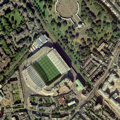 Photographic Print: Chelsea's Stamford Bridge Stadium, Aerial by Getmapping Plc: 24x24in