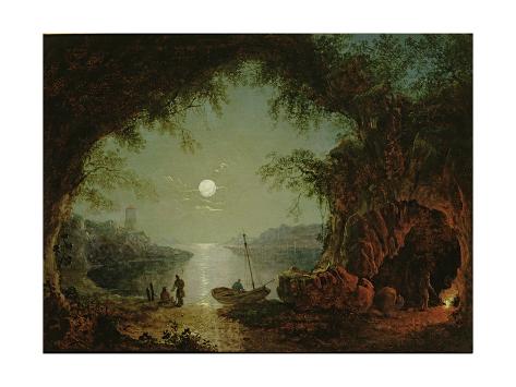 Giclee Print: A Moonlit Cove by Sebastian Pether: 24x18in