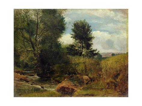 Giclee Print: View on the River Sid, Near Sidmouth, C.1852 by Lionel Constable: 24x18in