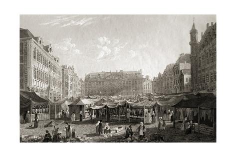 Giclee Print: The Grande Place, Brussels, from 'select Views of Some of the Principal Cities of Europe,… by Lieutenant-Colonel Batty: 24x16in