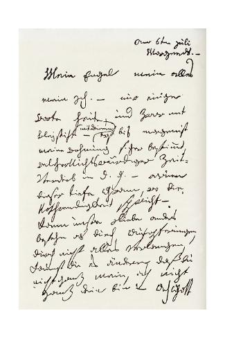 Giclee Print: Letter from Beethoven to 'The Immortal Beloved' by Ludwig Van Beethoven: 24x16in