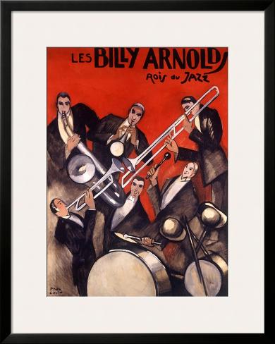 Framed Giclee Print: Billy Arnold Jazz Band Music by Paul Colin: 39x31in