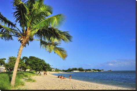 Stretched Canvas Print: Sombrero Beach in Marathon, Florida Keys, Florida, USA: 36x54in