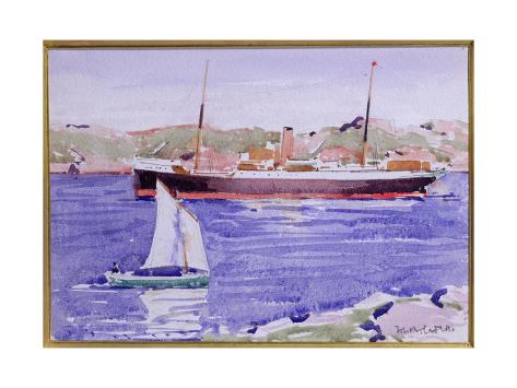 Giclee Print: Steamer and Yacht, Iona by Francis Campbell Boileau Cadell: 24x18in