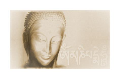 Art Print: Buddha- Om mani padme hum by Christine Ganz: 24x16in