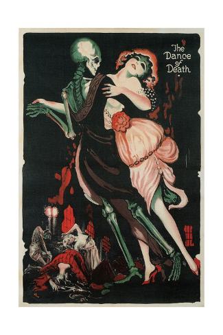 Giclee Print: Dance of Death, Skeleton: 24x16in