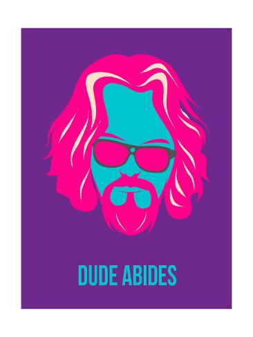 Art Print: Dude Abides Purple Poster by Anna Malkin: 16x12in