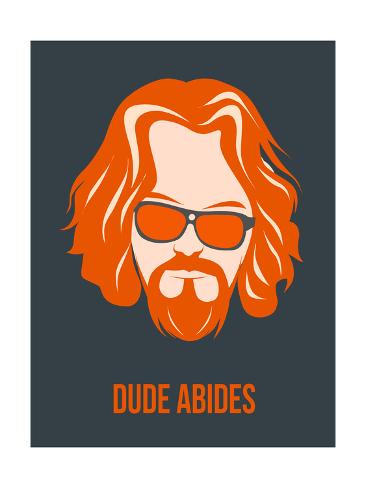 Art Print: Dude Abides Orange Poster by Anna Malkin: 24x18in