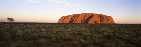 Photographic Print: Landscape with Sandstone Formation at Dusk, Uluru, Uluru-Kata Tjuta National Park: 42x14in