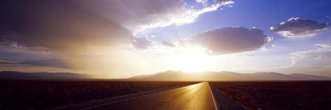 Photographic Print: Paved Road at Sunset, Death Valley National Park, California, USA: 42x14in