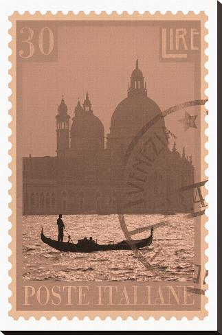 Stretched Canvas Print: Retro Stamp III by The Vintage Collection: 36x24in