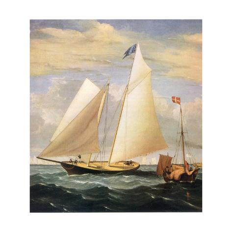 Giclee Print: Yacht America, 1851 by Fitz Hugh Lane: 16x16in