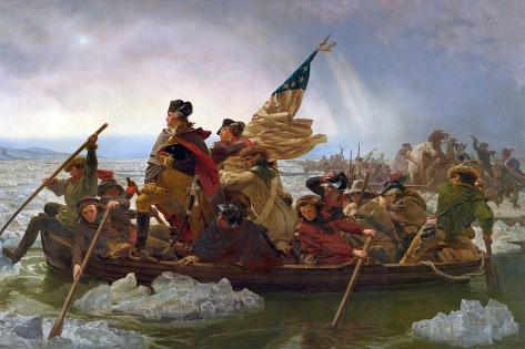 Giclee Print: Crossing the Delaware by Emanuel Leutze: 18x12in