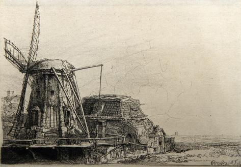 Collectable Print: Le Moulin de Rembrandt Bartsch (B233) by Amand Durand: 6x8in