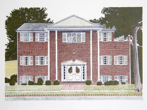 Collectable Print: Red Brick Home by Alan Torey: 23x31in