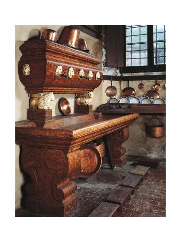 Giclee Print: Red Marble Sink, Detail from Kitchen, Villa Fracanzan-Piovene, Orgiano, Veneto, Italy: 24x18in