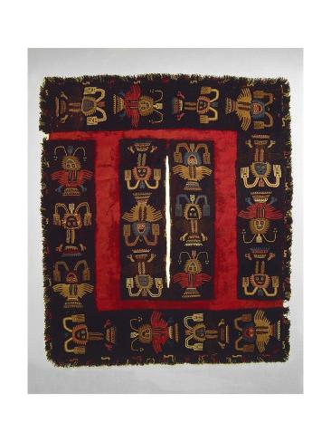 Giclee Print: Paracas Culture, Wool Fabric Poncho from Paracas Necropolis, Peru: 24x18in