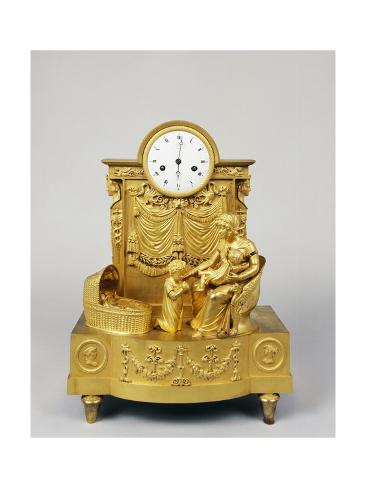 Giclee Print: Empire-Style Pendulum Clock, Gilt Brass, France: 24x18in