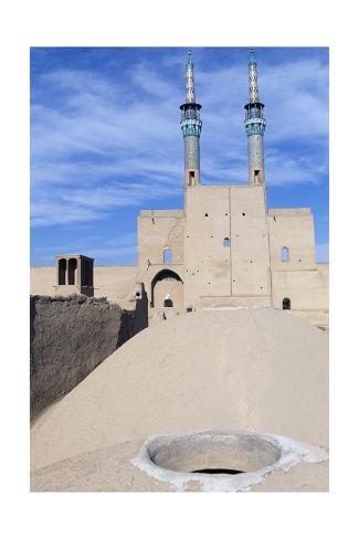 Giclee Print: Entrance to Bazaar of Chahar Suq, with Minarets of Takyeh Amir Chakhmagh Mosque in Background: 24x16in