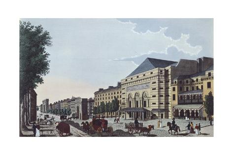 Giclee Print: Porte Saint-Martin Theatre, Paris, Designed by Courvoisier, Ca 1820, France: 24x16in