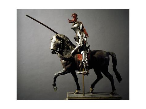 Giclee Print: Model of Jouster in Wood and Painted Plaster and Steel, Germany: 24x18in