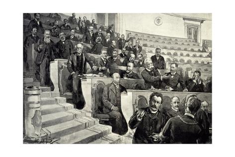 Giclee Print: Chamber of Deputies, the Extreme Left after the Resignation of Minister Crispi, March 5, 1896: 24x16in