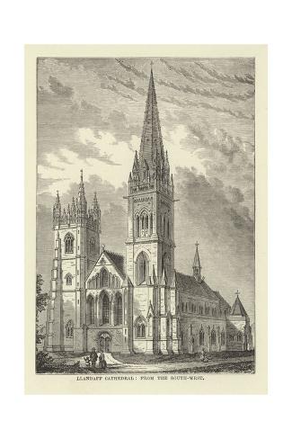 Giclee Print: Llandaff Cathedral, from the South-West: 24x16in